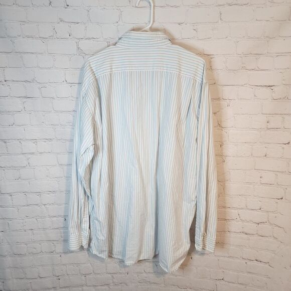 Men's Steve & Barry's Sky Blue and White Striped Shirt, Size XXL - Picture 4 of 4